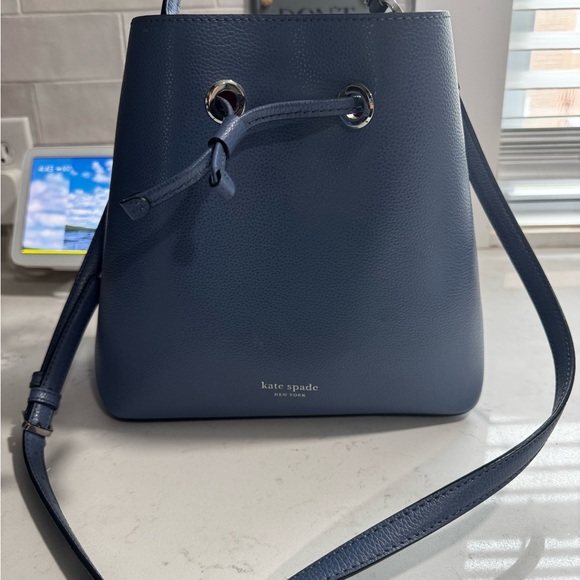 Kate Spade Blue Leather Bucket Bag - Picture 2 of 6